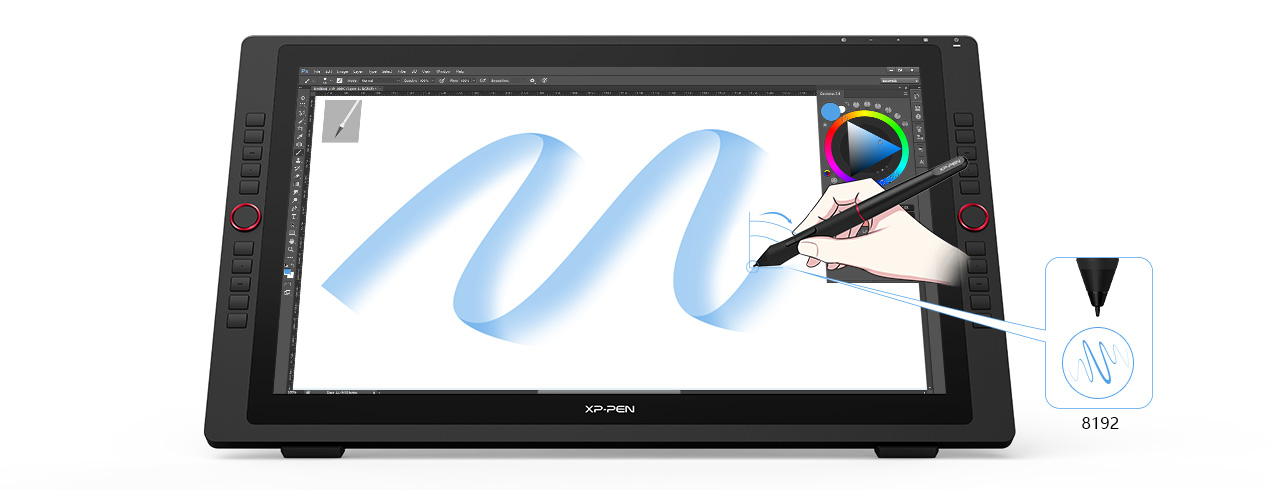 tableta XP-Pen Artist 24 Pro con la función de inclinación y presión de la PA2 Stylus sin batería