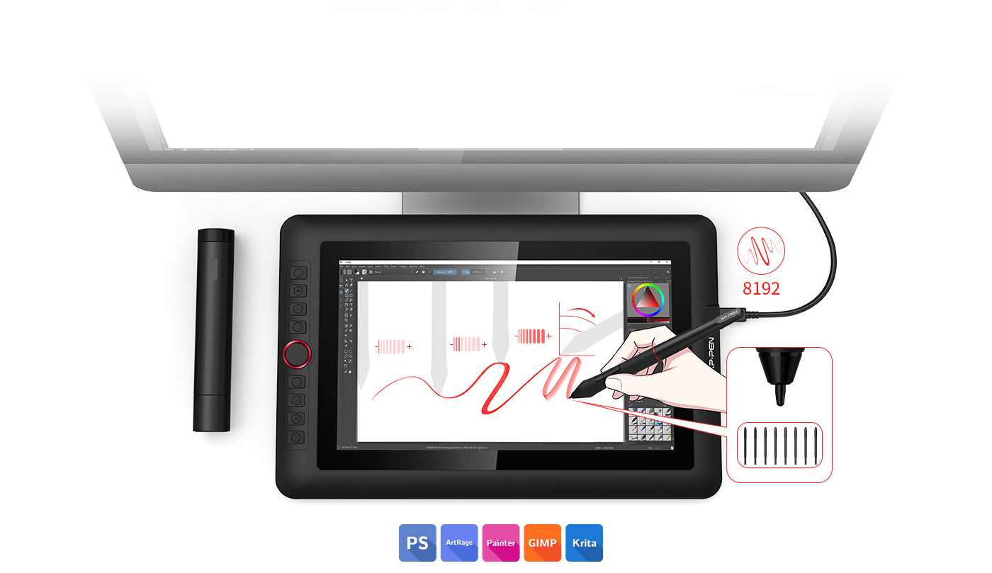tablet dibujo digital XP-Pen Artist 12 Pro admite hasta 60 grados de función de inclinación