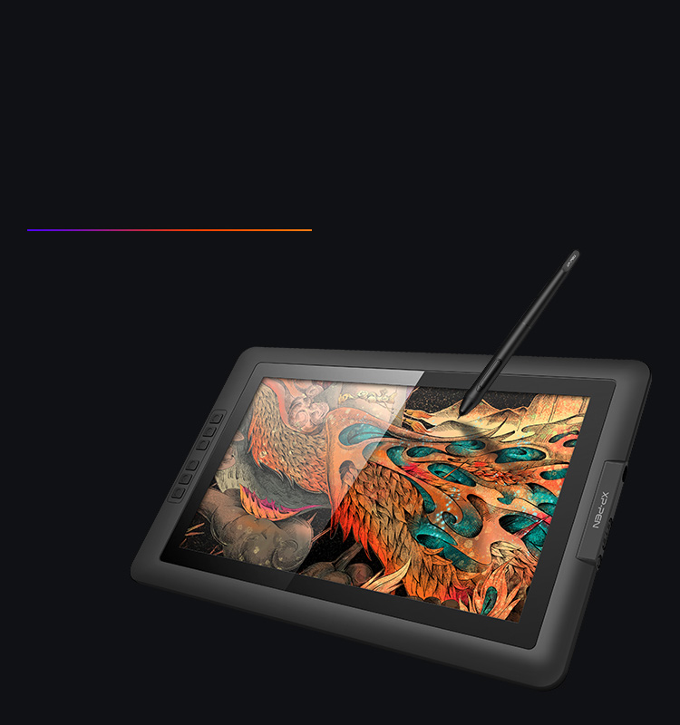 Diseño de vidrio de alta calidad Con tableta digitalizadora XP-Pen Artist 15.6
