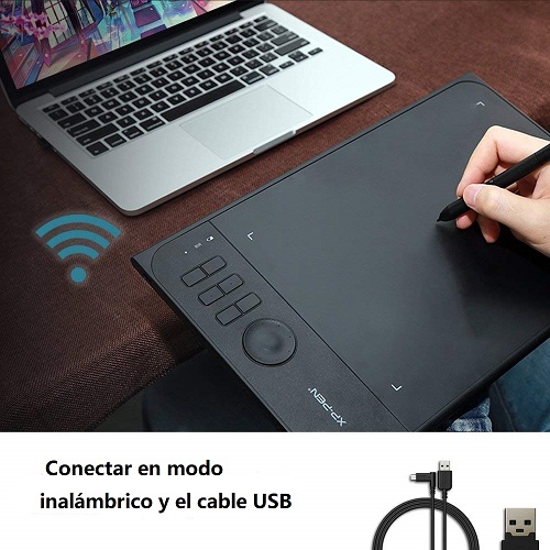 xp-pen star 06 Conectar modo inalámbrico y el cable USB.jpg