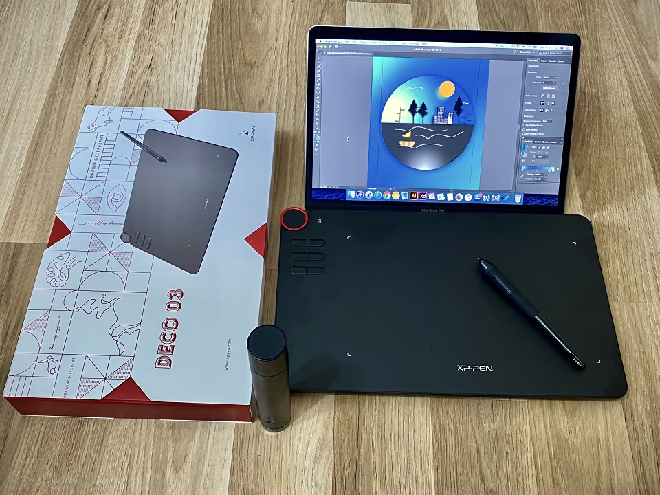 XPPen Deco 03 tableta gráfica inalámbrica para pc portátil