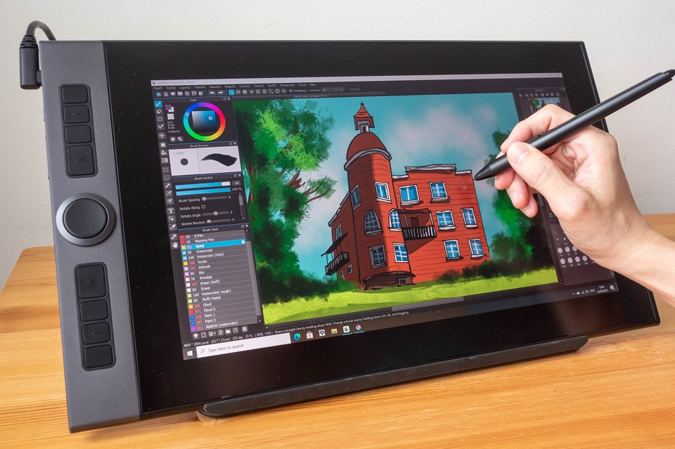 dibujar en medibang paint pro con una tableta gráfica monitor xp-pen artist pro 16