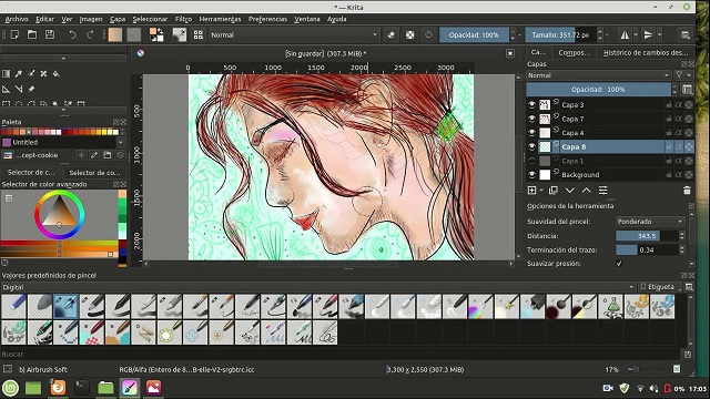 krita programa para dibujo con tableta gráfica XPPen