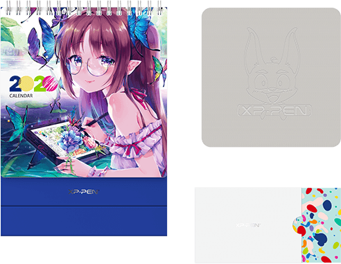 Calendario de Mesa , Paño de Limpieza y Tarjeta de Felicitación