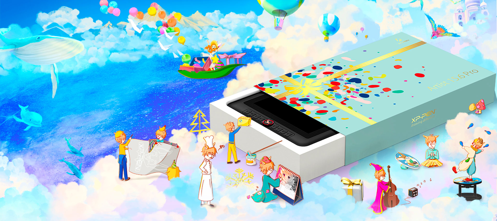 XP-Pen Artist 15.6 Pro Versión de Fiesta para Disfruta la fiesta con sorpresa y creación