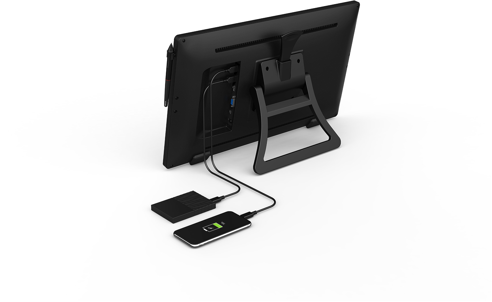 cable HDMI / VGA y USB-C incluido en pantalla gráfica profesional XP-Pen Artist 22R Pro