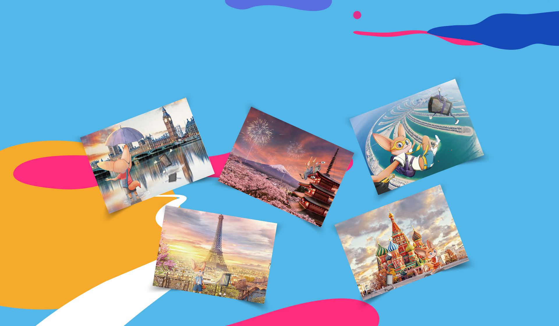 Conjunto de postales para Comparta sus recuerdos con Fenix