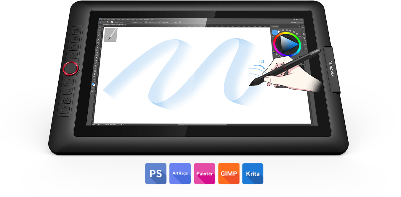 XP-Pen Artist 15.6 Pro admite 60 grados de función de inclinación