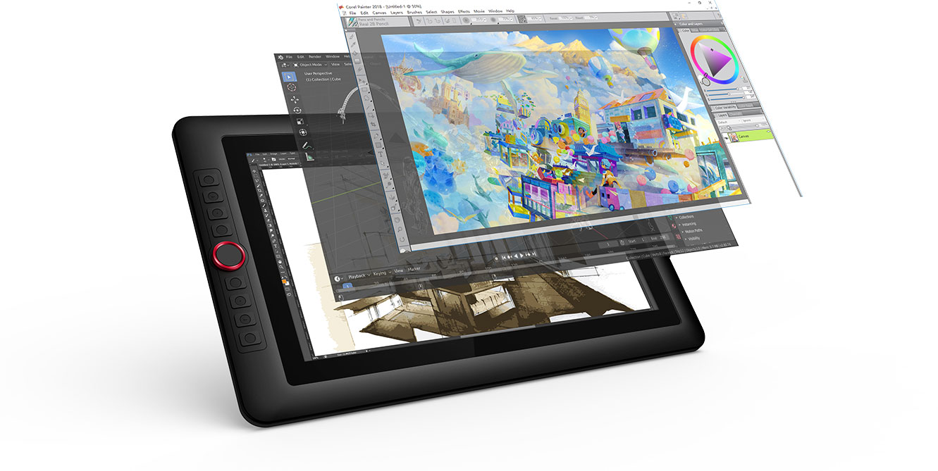 ¡Dibuje, pinte y diseñe directamente en la superficie del monitor digital XP-Pen Artist 15.6 Pro