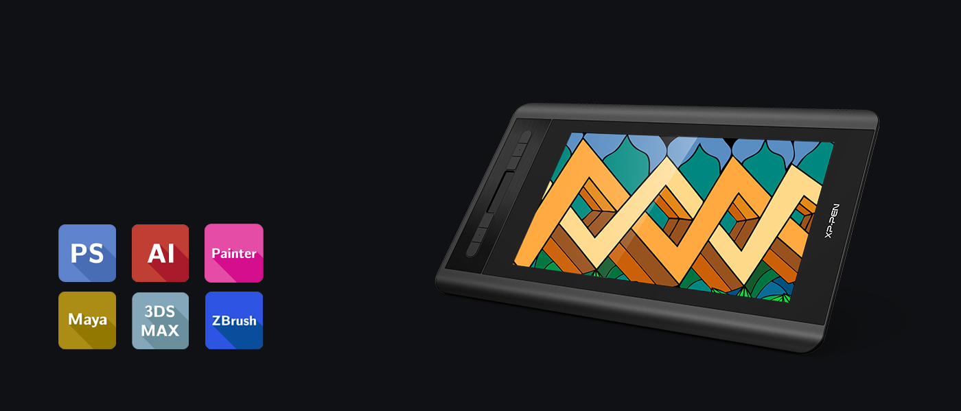 XP-Pen Artist 12 Tableta Compatible Windows y Mac OS y programas de dibujo popular