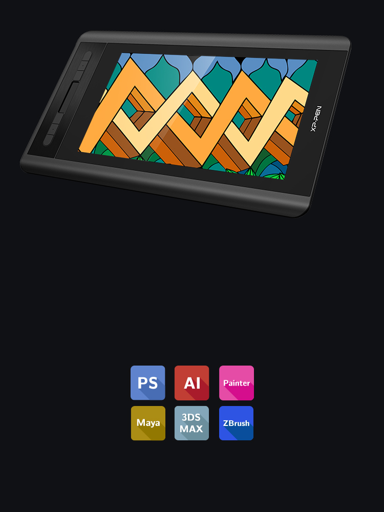 XP-Pen Artist 12 Tableta Compatible Windows y Mac OS y programas de dibujo popular