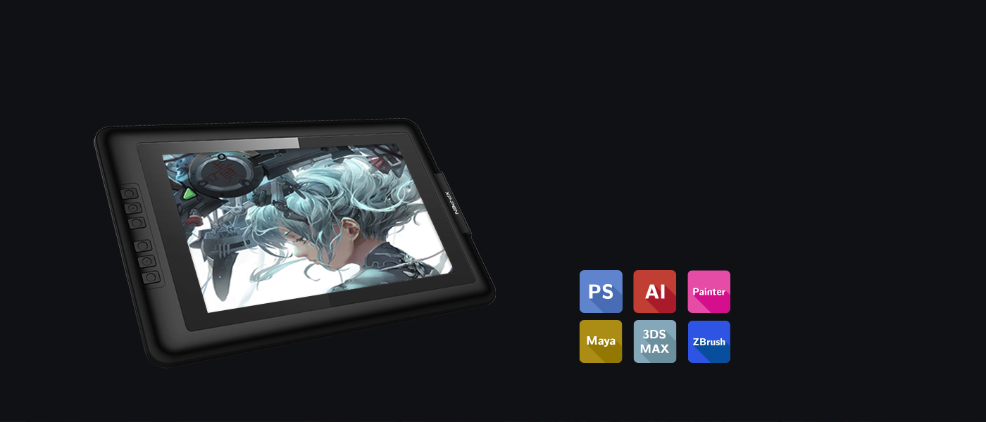 XP-Pen Artist 13.3 Tableta Compatible Windows y Mac OS y programas de dibujo photoshop y  illustrator