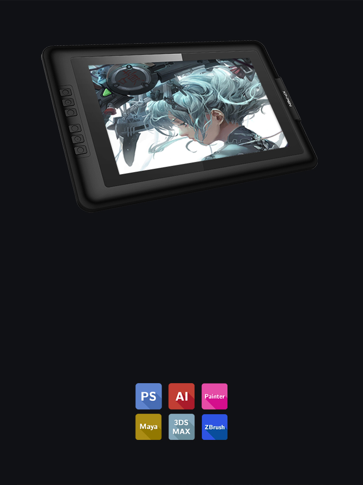 XP-Pen Artist 13.3 Tableta Compatible Windows y Mac OS y programas de dibujo photoshop y  illustrator