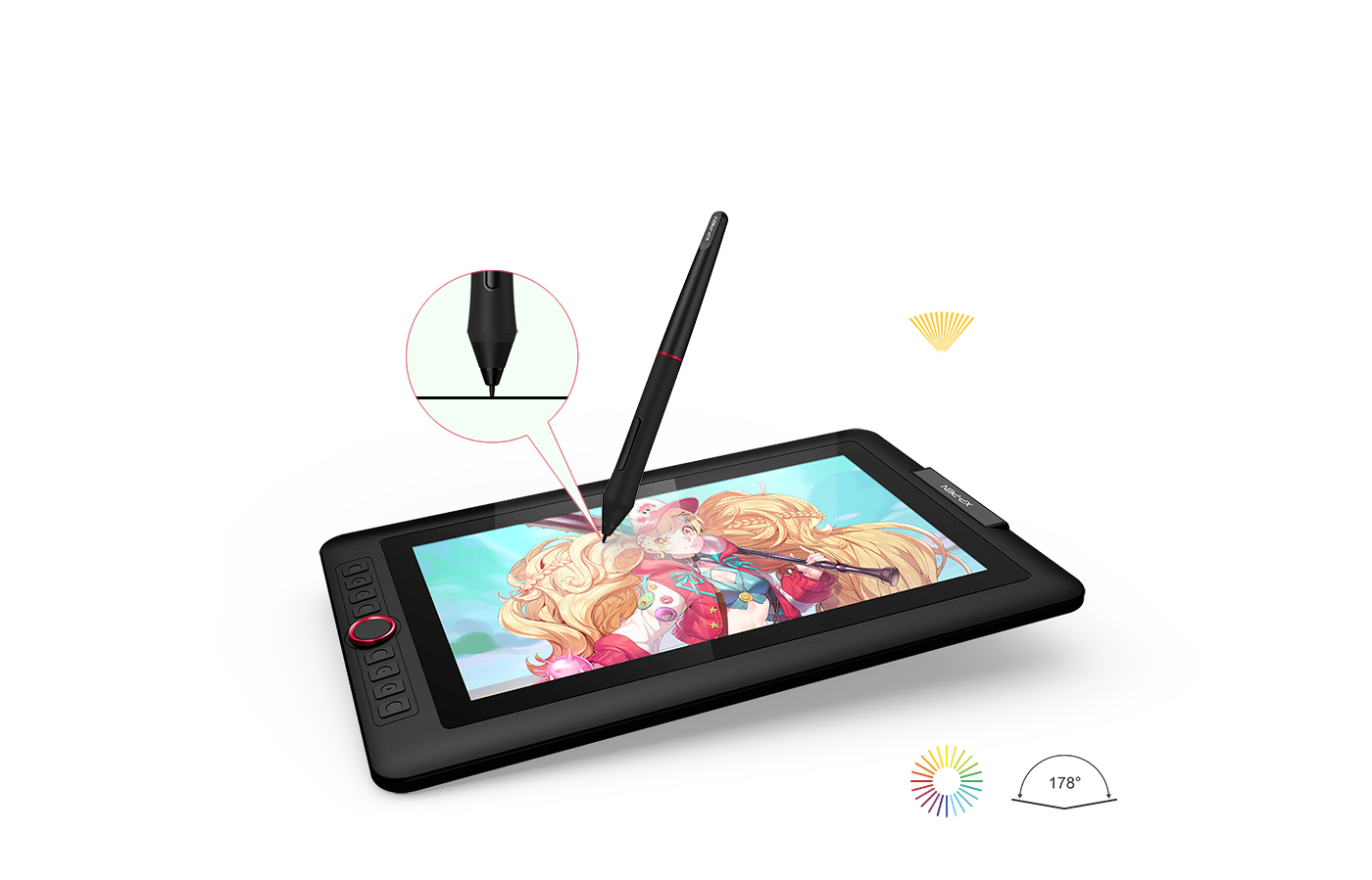XP-Pen Artist 13.3 Pro Tableta Con pantalla totalmente laminada y color de 88% NTSC