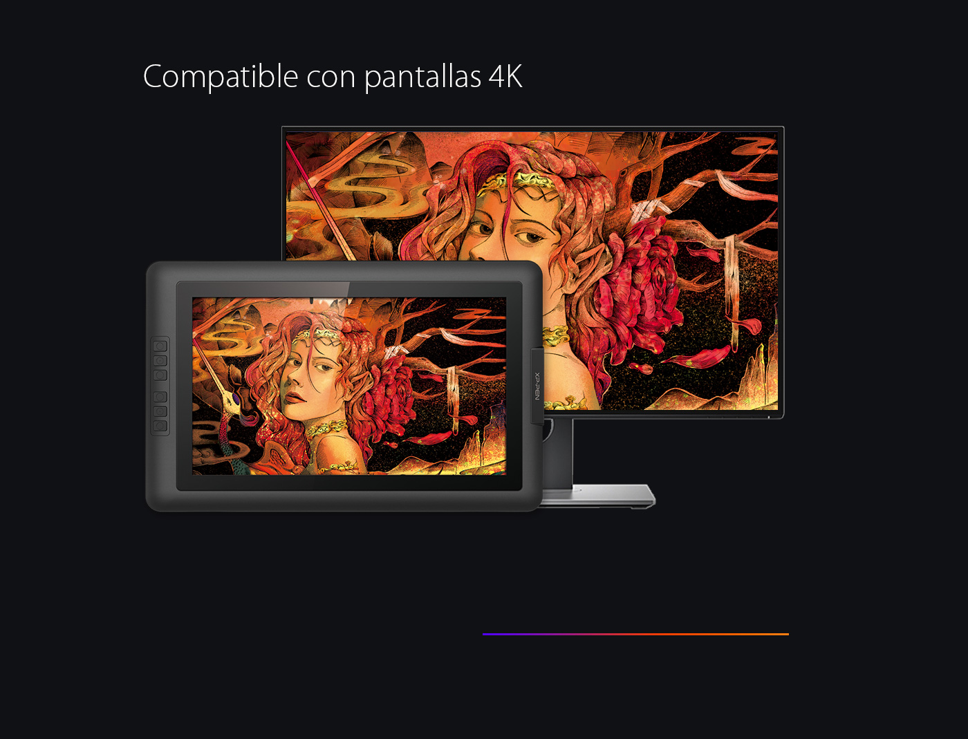 El controlador de XP-Pen Artist 15.6 soporte la pantalla 4k