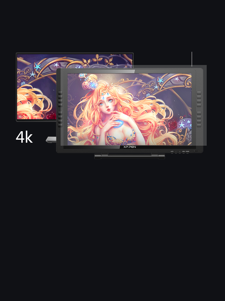 El controlador de XP-Pen Artist 22E Pro soporte la pantalla 4k