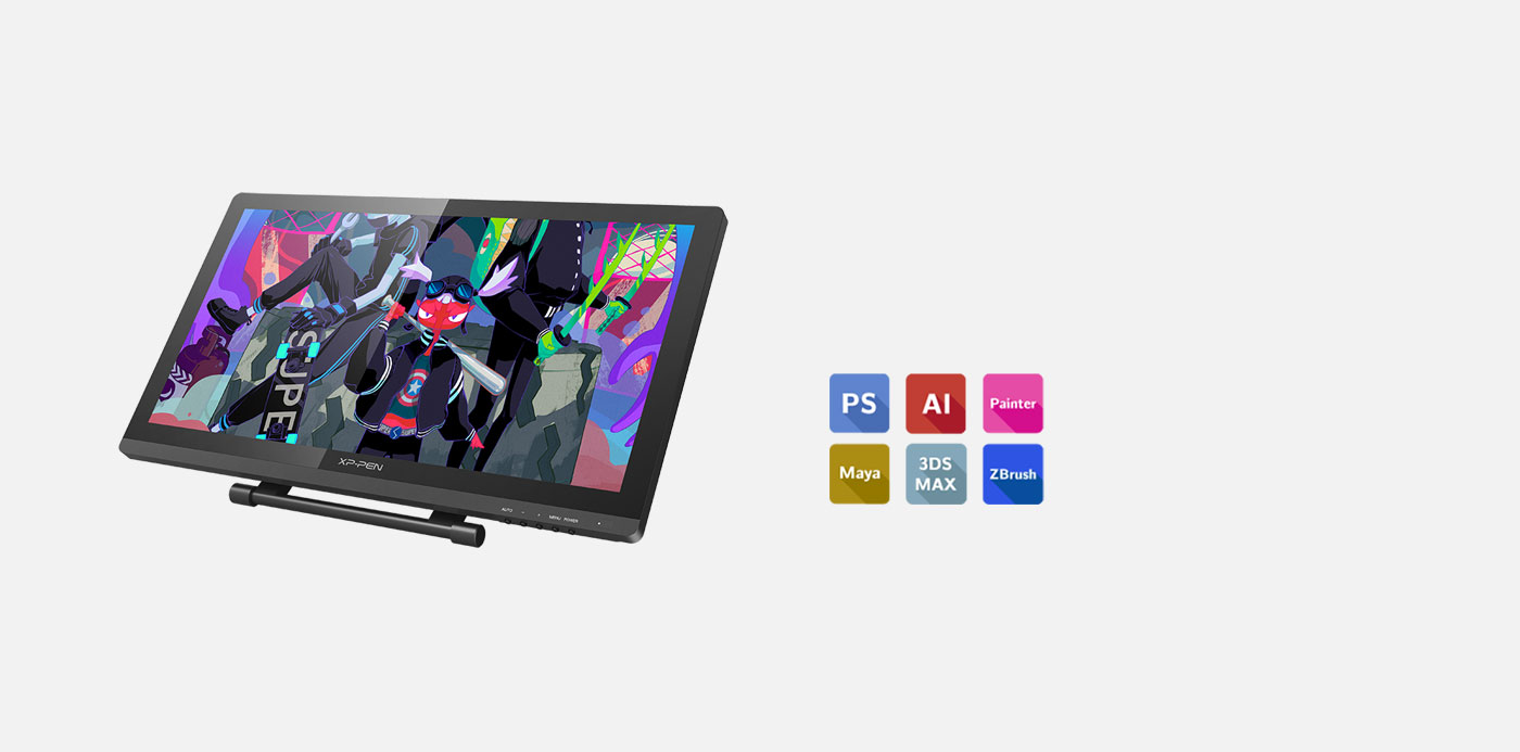 XP-Pen Artist 22 Pro Tableta Compatible Windows y Mac OS y programas de dibujo photoshop y SAI