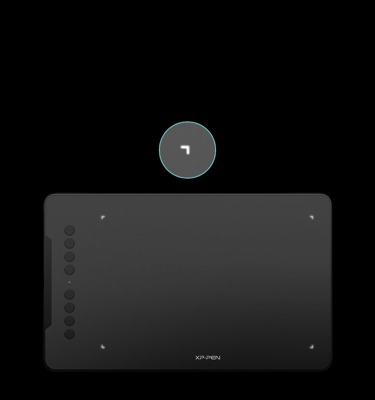 XP-Pen Deco 01 tableta digitalizadora con 4 luces opacas alrededor