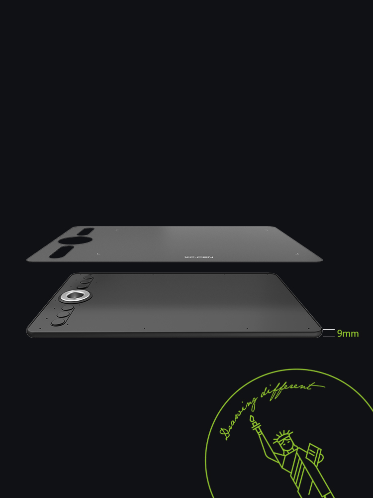 XP-Pen Deco 02 Tableta gráfica Portátil Con solo 9 mm de grosor