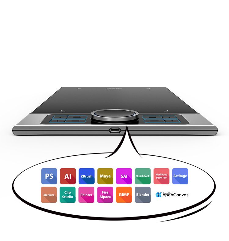 XP-Pen Deco Pro tableta para dibujar Con 8 teclas express personalizables