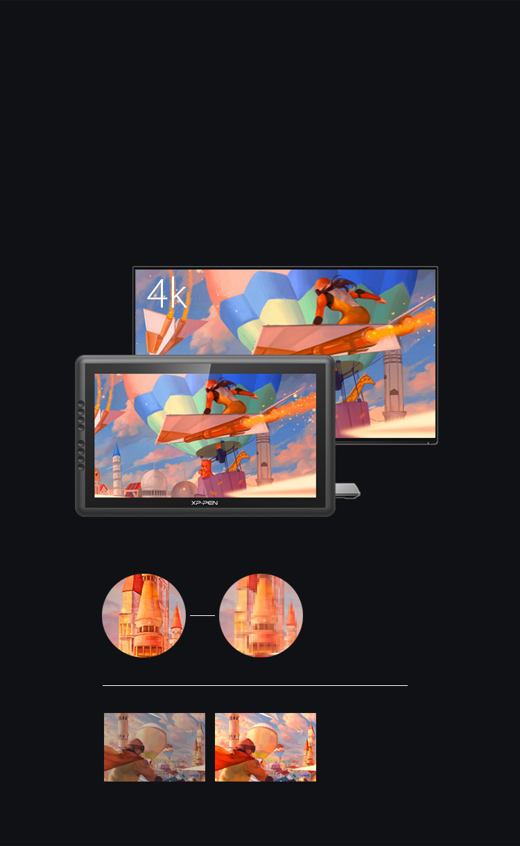 El controlador de tablet de diseño grafico XP-Pen Artist 16 Pro soporte la pantalla 4k